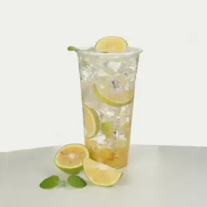 Оптовая продажа, пластиковая чашка для сока, прозрачная одноразовая пластиковая чашка для чая с пузырьками