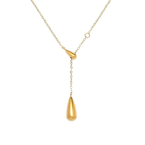 Kalung Geometris Wanita Vintage dari Baja Anti Karat Berlapis Emas 18K dengan Liontin Hati untuk Acara Pesta - Product Image 6