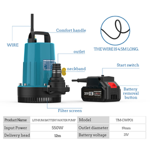 <span class=keywords><strong>Pompe</strong></span> submersible OEM alimentée par batterie lithium-ion, auto-amorçante, portable, multifonctionnelle, avec batterie de secours, <span class=keywords><strong>pompe</strong></span> à eau 1 pouce - Product Image 3