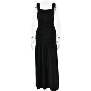White Long Dress <b>Spaghetti</b> <b>Strap</b> Backless Slit Maxi Evening Dress for Women - Product Image 5