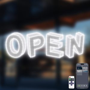 37" X 13" <b>Led</b> Open <b>Sign</b> With App Remote Control Adjustable Brightness 14 Modes For Store Front Display - Product Image 1