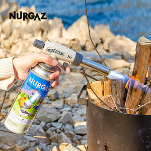 Nurgaz Lance-flammes de camping portable pour l'extérieur, allumeur à gaz avec tête de cartouche, flamme douce et forte pour le démarrage du feu - Product Image 1