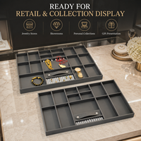 Tiroir de rangement coulissant haut de gamme personnalisé pour armoire, avec fermeture amortie, boîte de rangement à bijoux, plateau de présentation multi-emplacements pour bijoux, vente en gros