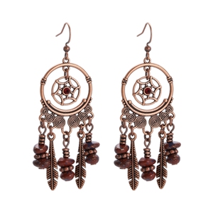 Pendientes de Aro Bohemios para Mujer, Diseño de Atrapasueños, Hechos a Mano, Geométricos, Colgantes - Product Image 5