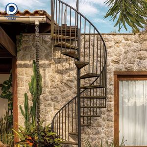 Escalera de Caracol Prefabricada Prima para Interiores, Marco de Metal Negro Mate, <span class=keywords><strong>Escalones</strong></span> de Madera Impermeables, <span class=keywords><strong>Escalones</strong></span> de Caracol Pequeños para el Hogar - Product Image 2