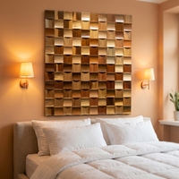 Panneaux muraux en bois massif en parquet naturel personnalisables, revêtement mural décoratif en bois 3D pour résidentiel