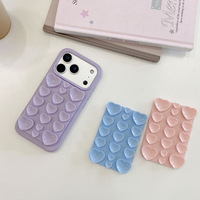 Support de téléphone portable en silicone souple et étanche en forme de cœur avec ventouse, compatible avec un emballage personnalisable
