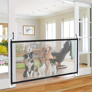 Parc de jeu pour animaux de compagnie en polyester rectangulaire, clôture d'isolement pour chiens, barrière pour chats et chiens sans perçage, barrière portable pour animaux de compagnie, filet pliable - Product Image 1