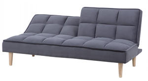 Sofá <span class=keywords><strong>cama</strong></span> plegable gris oscuro de terciopelo de 3 plazas, respaldo acolchado, <span class=keywords><strong>Click</strong></span> <span class=keywords><strong>Clack</strong></span> para sala de estar, marco de madera, tapicería de tela para hoteles - Product Image 4