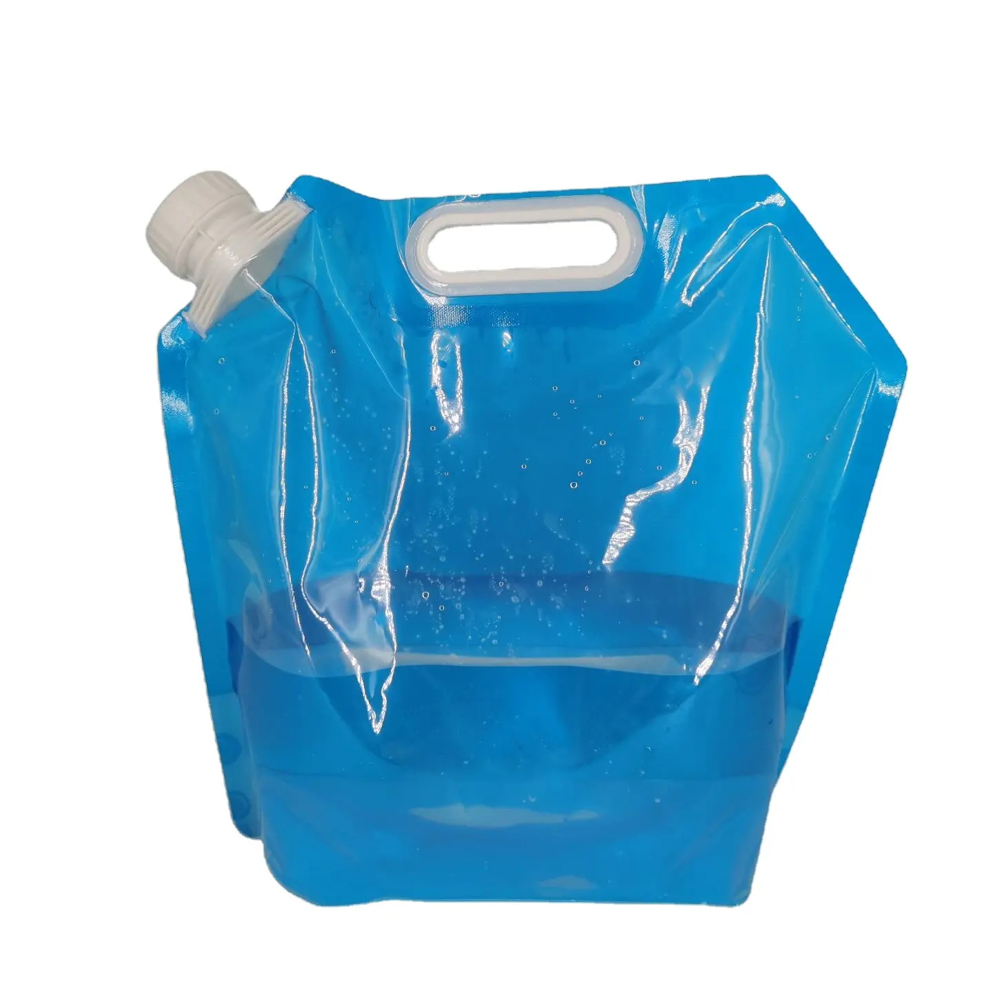 Bolsa portátil plegable de plástico para beber vino, contenedor de agua de 5 litros y 10 litros con mango, para senderismo, acampada, al aire libre