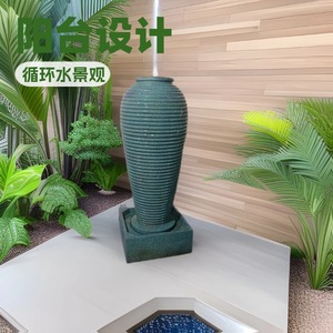 Fontaine d'intérieur avec ornement à eau courante pour salon, entrée, bureau, balcon, cour extérieure, design contemporain - Product Image 3