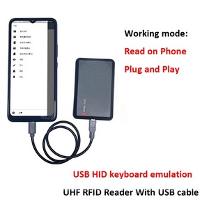 860-960MHz ปลั๊กแอนด์เพลย์แบบพกพา UHF RFID อ่านเครื่องเขียน OTG HID แป้นพิมพ์จำลอง USB สำหรับ Windows Android <span class=keywords><strong>IOS</strong></span> - Product Image 4