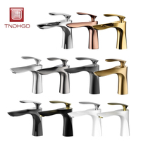 Robinet de lavabo de luxe en laiton 2026, à poser sur comptoir, moleté, mitigeur chaud/froid à poignée unique et monotrou pour centre commercial