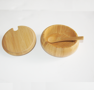 Bamboo Round Eco-Friendly Salt <strong>Spice</strong> Container <strong>Box</strong> - Product Image 3