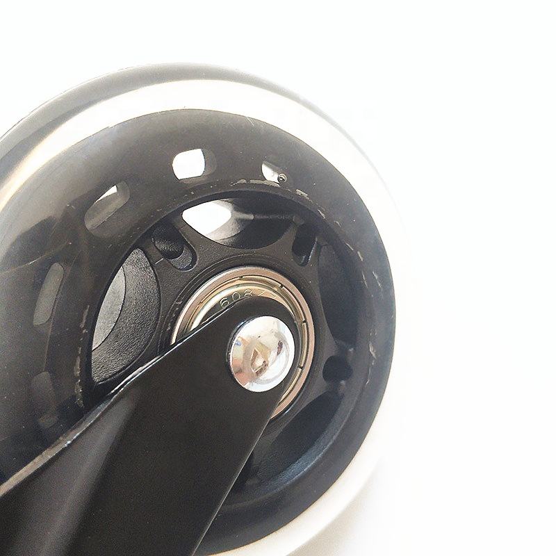Gumi 3 Inch Swivel Silent PU Casters Black Transparent Office Chair Plastic Roller Furniture Replacement Soft Rollers for Office