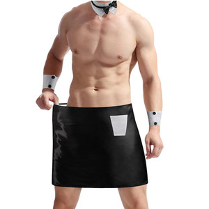 Costume d'homme sexy avec tablier en simili cuir noir pour une tenue séduisante - Product Image 4