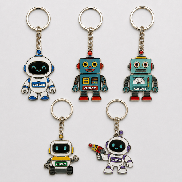 Custom Wholesale High Quality Custom Robot Keychains Mini Mech Pendant Key Chains Cool Fun Design Souvenir Key Ring