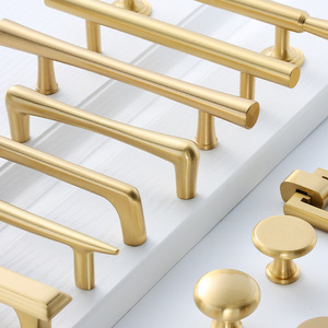 Kosin - Minimalist Solid Brass Luxury Kitchen Drawer Handle Furniture Hardware Kitchen Cabinet Wardrobe <strong>Door</strong> Handles - Product Image 6