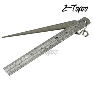 مجموعة من قطعتين: مقياس تاپر 1-15 مم مع مسطرة فولاذية 150 مم (6 بوصة)، مقياسات لحام تاپر، مقياسات فايلر، من الفولاذ المقاوم للصدأ الحقيقي 304 - Product Image 3