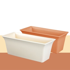 Vaso da <span class=keywords><strong>fiori</strong></span> in plastica spessa <span class=keywords><strong>rettangolare</strong></span> per uso domestico e fioriera senza vassoio - Product Image 1