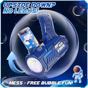 Bán buôn Quà tặng khuyến mãi trẻ em Súng Bong Bóng đồ chơi không gian xà phòng bong bóng súng máy pin hoạt động Blower đồ chơi với ánh sáng - Product Image 4