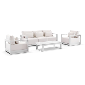 Sillón de aluminio para patio, juego de <span class=keywords><strong>mesa</strong></span> de centro, muebles de jardín para exteriores, terraza, balcón, sofás para patio trasero, zona de estar - Product Image 1