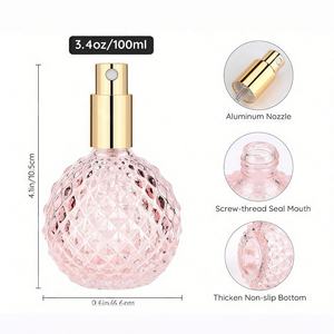 Botellas de Perfume de Lujo de Alta Capacidad de 100 ml, Botella de Vidrio Transparente con Pulverizador Recargable, Botella de Vidrio <span class=keywords><strong>Gris</strong></span>, Regalo Rosa para las Fiestas - Product Image 1