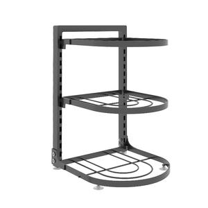 Factory Manufacture <b>Kitchen</b> Floor Vegetable Items Rotating Shelving Storage Rack Household Commodity <b>Shelf</b> - Product Image 1