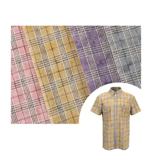 Nuevo diseño hilo teñido tejido a cuadros tela 100% algodón camisa tela Hip Pop estilo Check tela para pantalón