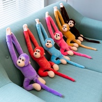 Boneka Monyet Lengan Panjang Warna-warni dengan Suara, Boneka Monyet Simulasi, Gantungan Tirai, Dekorasi Rumah