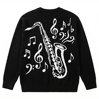 Pull en laine jacquard à motif graphique personnalisé OEM, pull de luxe pour homme, pull de marque de créateur