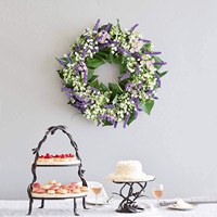 Vente Chaude en Gros Décorations de Porte et Fenêtre de Mariage Couronne de Fleurs de Petite Marguerite Faite à la Main en Soie Moderne pour Extérieur