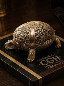 Ornement de tortue en métal plaqué or vintage CGH, finition miroir, créatif, écologique, avec longue poignée, personnalisable, pour fêtes et camping - Product Image 1