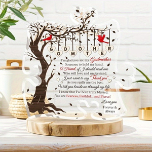 Diytree Branch Signe Acrylique Décoration de la Maison Accessoires de Bureau <span class=keywords><strong>Cadeau</strong></span> Parfait pour Marraine et <span class=keywords><strong>Filleul</strong></span> - Product Image 1