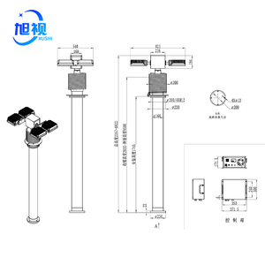 Tour de bâtiment lumières halogène 1000W 9 12 mètres led 100w avec caméra 12V tour de maison lumineuse tour de mât lumineux mobile - Product Image 2