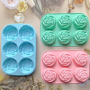 6 Lỗ Hoa Hồng Xà Phòng Khuôn Silicone Bánh Sô Cô La Khuôn Bakeware Nướng Món Ăn Bánh Pan Muffin Khuôn <span class=keywords><strong>Rose</strong></span> <span class=keywords><strong>Ice</strong></span> Lưới <span class=keywords><strong>Ice</strong></span> Cube - Product Image 5