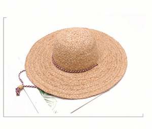 2024 Summer New Arrival Fashion Designer Women Beach <b>Sun</b> <b>Hat</b> Natural Raffia Wide Brim <b>Floppy</b> Straw <b>Hat</b> With Chin Rope - Product Image 3