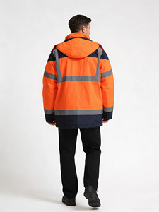 Giacca di Sicurezza Riflettente Unisex, Ignifuga <span class=keywords><strong>e</strong></span> ad Alta Visibilità per Lavori all'Aperto, Impermeabile <span class=keywords><strong>e</strong></span> Antivento - Product Image 2