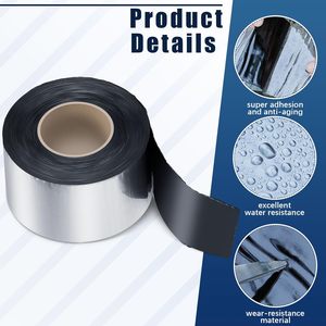 Cinta Adhesiva Impermeable <span class=keywords><strong>Frienda</strong></span> de 2 Rollos, Cinta de Reparación de Asfalto Autoadhesiva de 32' x 4' para Ventanas, Techos, Puertas, Canaletas y Uso en Exteriores - Product Image 3