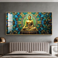 Nouvelle décoration murale, décoration de salon, art moderne, statue de Bouddha islamique, impression personnalisée, peinture en porcelaine 3D LED en cristal