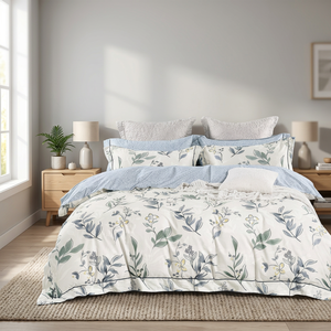 Luxury 100% Cotton <b>Duvet</b> Cover <b>Set</b> Customized Printed Simple Woven 200TC Eco-Friendly All-Season 4-Piece Bed Sheet Designs Home - Product Image 3