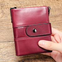 MARRANT dompet kulit asli pria, krant RFID lipat dua, kantung koin rantai