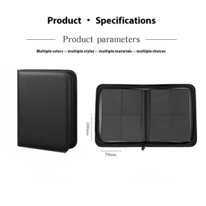 Porte-cartes de visite personnalisé de qualité supérieure avec 160 emplacements pour cartes, 4 pochettes, fermeture éclair en cuir PU, album portable, collection de livres - Product Image 2
