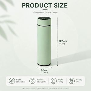Custom 17oz 500ml Rubber Paint Matte Travel Stainless Steel Thermal <b>Smart</b> Insulated Infuser Temperature Display Water Bottle - Product Image 4