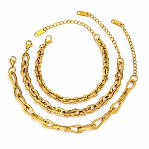 <span class=keywords><strong>Bracciale</strong></span> a Catena in <span class=keywords><strong>Acciaio</strong></span> Inossidabile Placcato Oro 18K di Alta Qualità Pronto per la Spedizione, Gioielli di Moda per Donne - Product Image 1