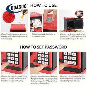 Bambini ATM plastica educativo multifunzione Password elettronica moneta salvadanaio giocattoli salvadanaio risparmio scatole di denaro per i bambini - Product Image 6