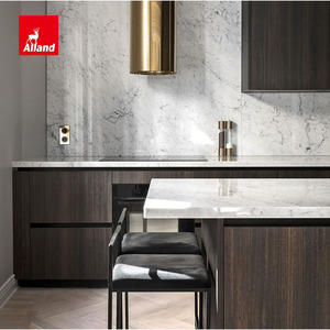 Muebles <span class=keywords><strong>de</strong></span> Lujo Personalizados <span class=keywords><strong>de</strong></span> MDF y Melamina, Gabinetes <span class=keywords><strong>de</strong></span> Cocina <span class=keywords><strong>de</strong></span> Roble Ahumado Sólido con Puertas <span class=keywords><strong>de</strong></span> Vidrio, Encimera <span class=keywords><strong>de</strong></span> Mármol y Fregadero - Product Image 5