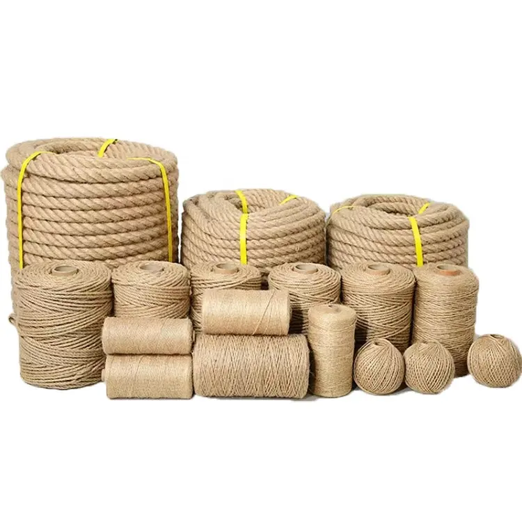 100 m natürliche Farbe Bangladesch Jute-Zinn-Verpackungsbänder für Bindpflanzen Jute-Garn-Zinn