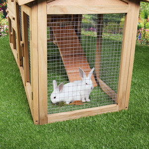 Jaula para conejos de madera maciza para exteriores, de doble capa, tamaño XL, con corral para animales pequeños, para uso en jardín. - Product Image 2