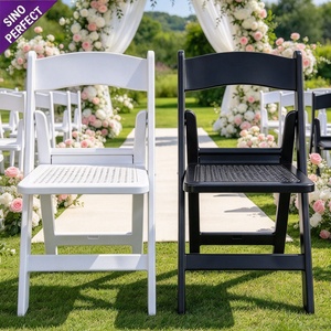 Chaise pliante en résine plastique OEM, dossier plat simple, pour événements extérieurs, mariages, banquets, fêtes, conférences - Product Image 1